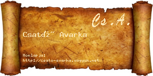 Csató Avarka névjegykártya